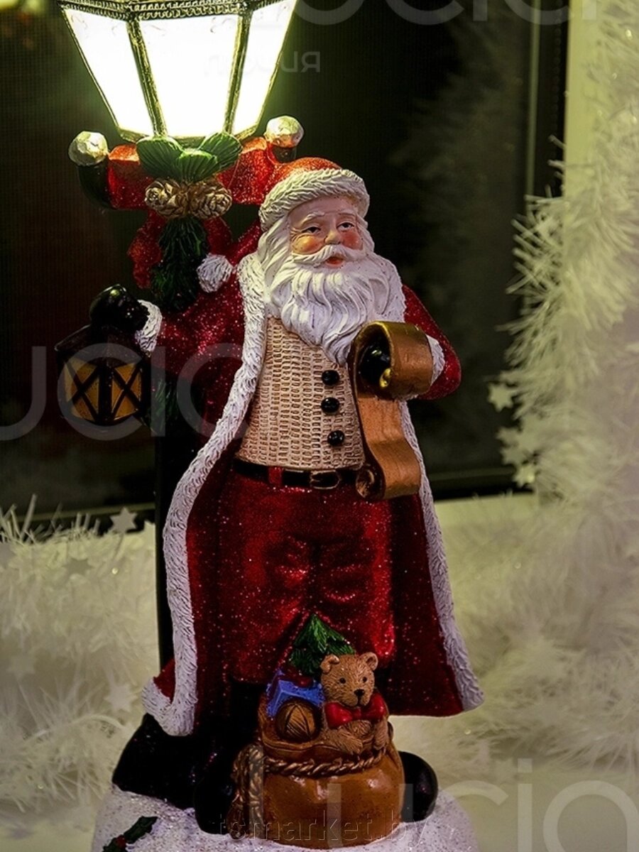 Фигурка декоративная  Дед Мороз под фонарем 40 см от компании TSmarket - фото 1
