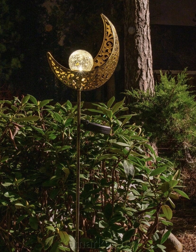 Фонарь садовый "Луна" св/диодный на солнечной батарее, металл/пластик от компании TSmarket - фото 1