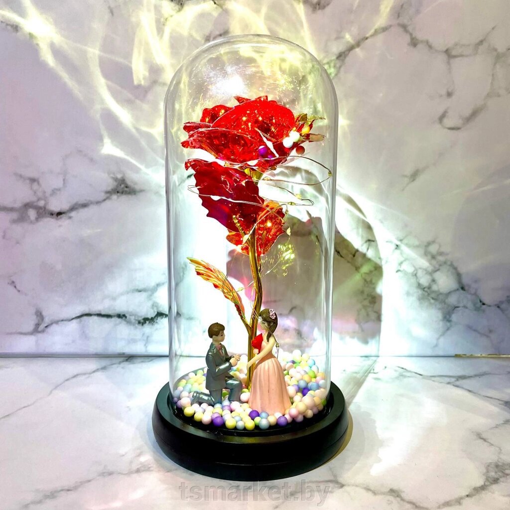 "Хрустальная" роза / Ночник декоративный Роза в колбе от компании TSmarket - фото 1