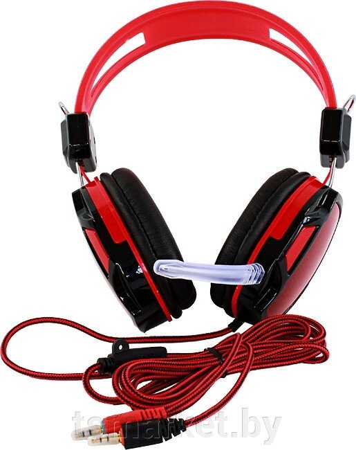 Игровые наушники с микрофоном,с усиленным кабелем SiPL Red от компании TSmarket - фото 1