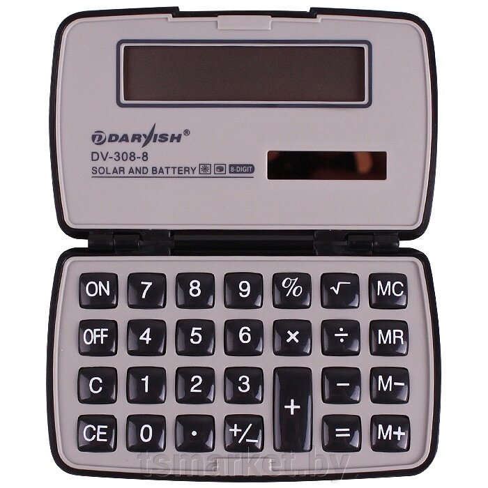 Калькулятор карманный 8 pазр. "Darvish" двойное питание 90*56*15мм от компании TSmarket - фото 1