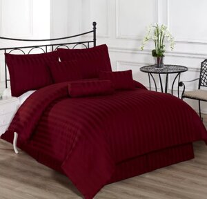 Комплект постельного белья 2-хспальный "Валенсия"Страйп-сатин. Бордовый!