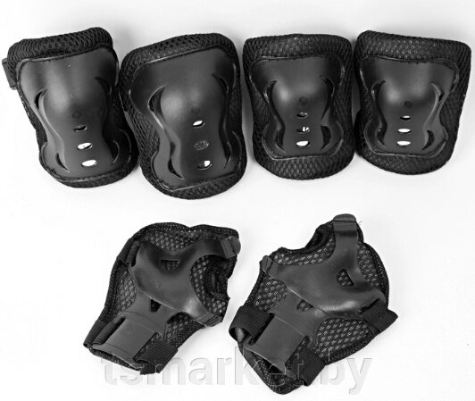 Комплект защиты черный (колени, локти, запястья) от компании TSmarket - фото 1