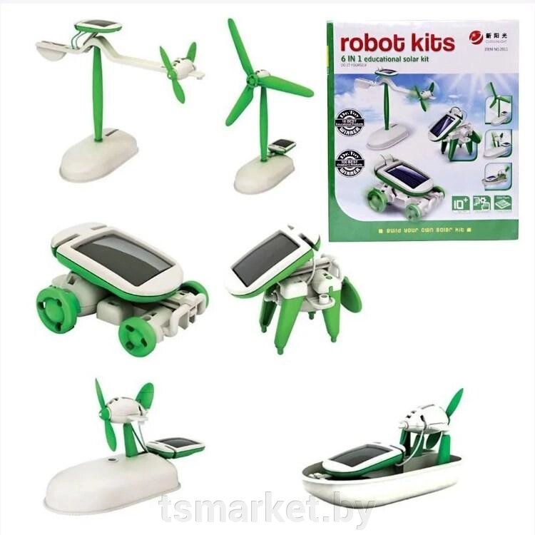 Конструктор робот с солнечной батарейкой Solar Robot Kits 6 в 1 от компании TSmarket - фото 1