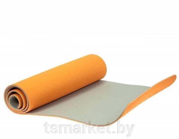 Коврики для йоги 183*61*0,6 TPE двухслойный оранжевый от компании TSmarket - фото 1