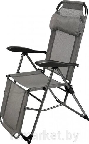 Кресло-шезлонг складное NIKA К3 с подножкой графитовый (К3/Гр) от компании TSmarket - фото 1