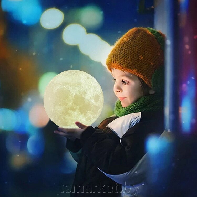 Лампа – ночник Луна объемная 3 D Moon Lamp 12см, 7 режимов подсветки, от компании TSmarket - фото 1