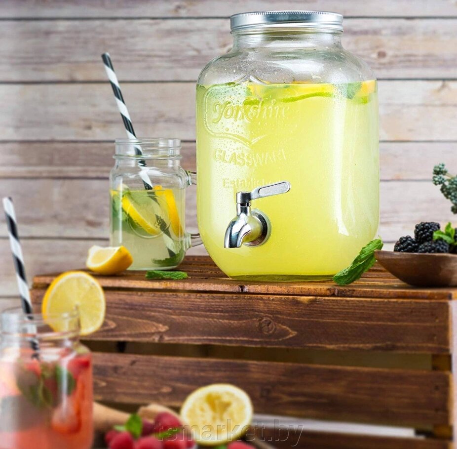 Лимонадник (диспенсер для напитков) стеклянный 4 л от компании TSmarket - фото 1