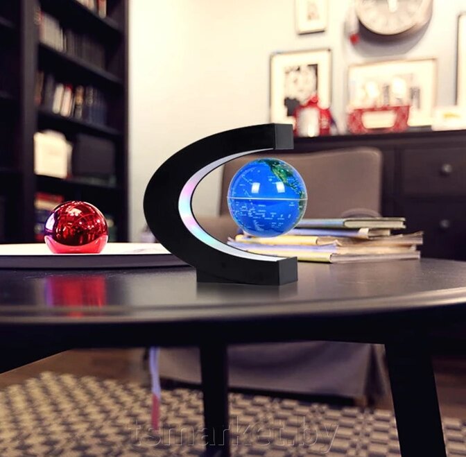 Магнитный левитирующий глобус с подсветкой Globe floating in midair / Светильник - ночник с RGB подсветкой от компании TSmarket - фото 1