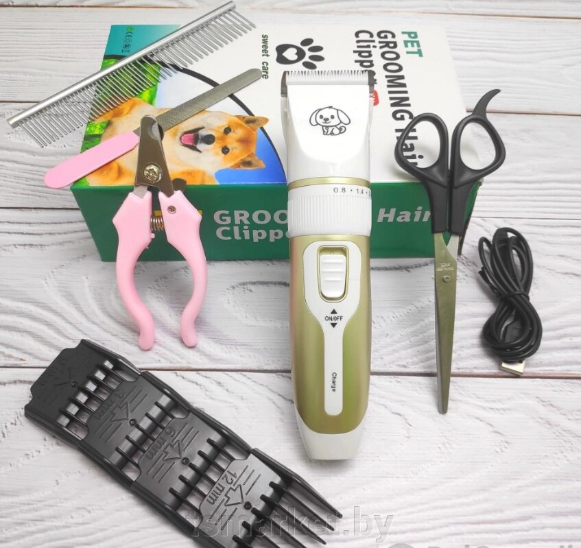 Машинка электрическая (грумер) для стрижки животных PET Grooming Hair Clipper kit от компании TSmarket - фото 1