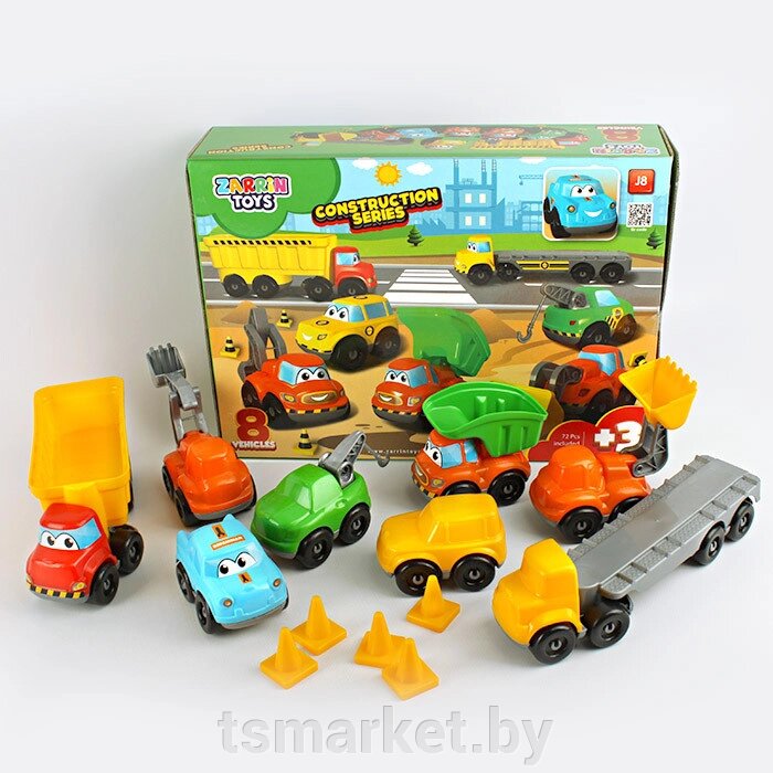 Машинки-грузовики "Constructions Series" 8 шт. в наборе. Игрушка от компании TSmarket - фото 1