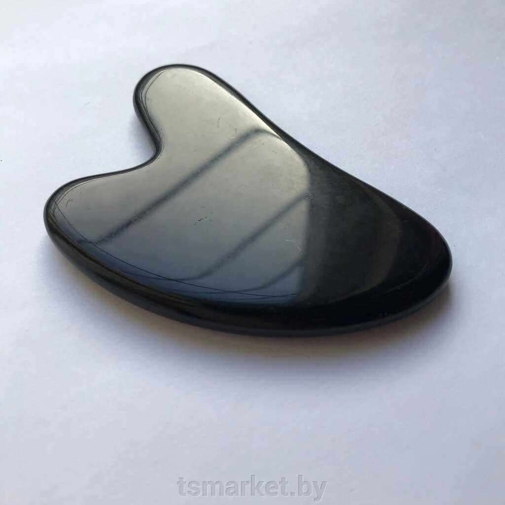 Массажёр-скребок Гуаша, 8х6см, чёрный агат от компании TSmarket - фото 1