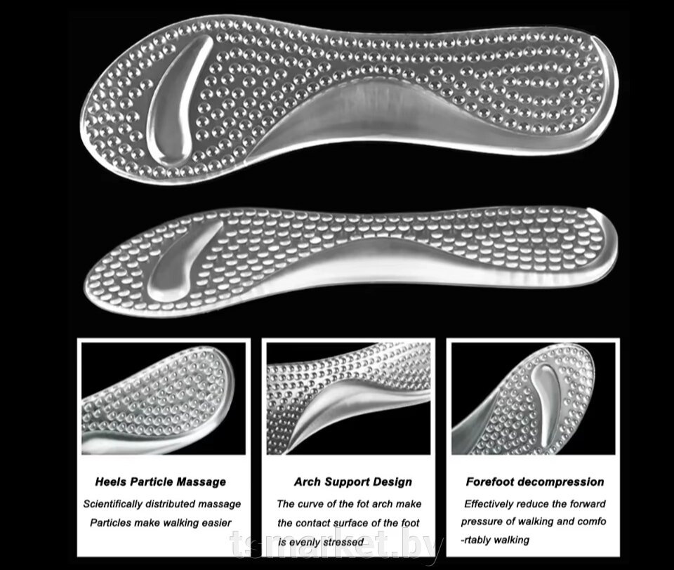 Массажные ортопедические стельки под обувь на каблуке от компании TSmarket - фото 1