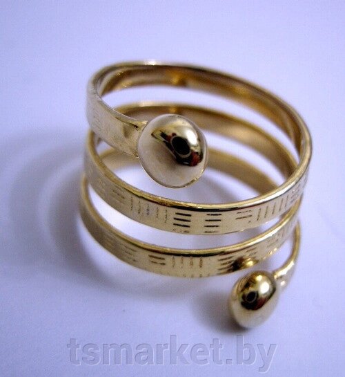 Медное магнитное кольцо для похудения с покрытием из родия и позолоты от компании TSmarket - фото 1