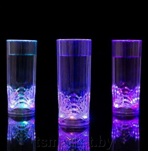 Мерцающий стакан с цветной Led подсветкой дна COLOR CUP от компании TSmarket - фото 1
