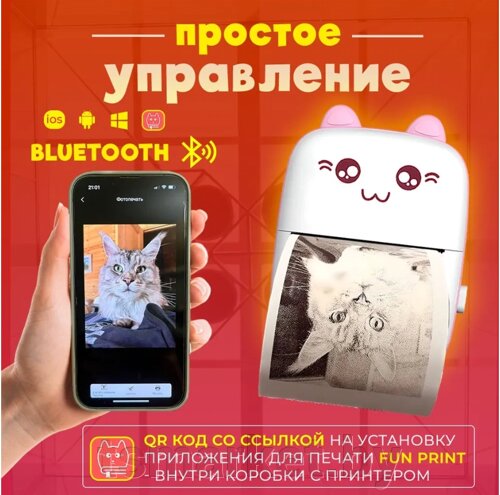 Мини принтер Mini Learns Printer для печати с телефона