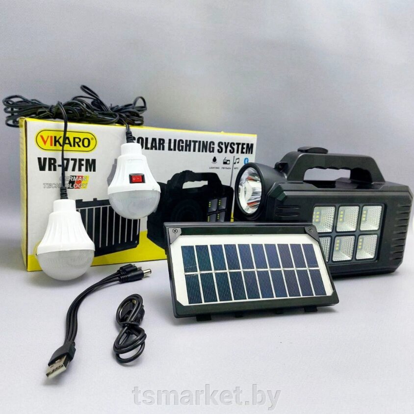 Многофункциональная кемпинговая осветительная зарядная станция Solar lighting system VR-77, 4000 мАч от компании TSmarket - фото 1