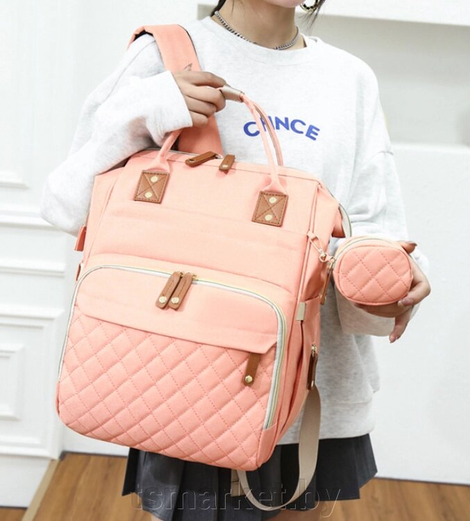 Многофункциональный рюкзак с термоотделом, USB и кошелечком Mommy's Urban для мамы и ребенка Морковный от компании TSmarket - фото 1