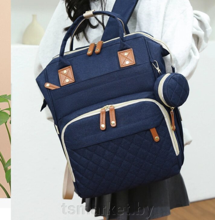 Многофункциональный рюкзак с термоотделом, USB и кошелечком Mommy's Urban для мамы и ребенка Синий от компании TSmarket - фото 1