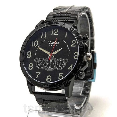 Мощные мужские часы на металлическом браслете VIAMAX 4151G