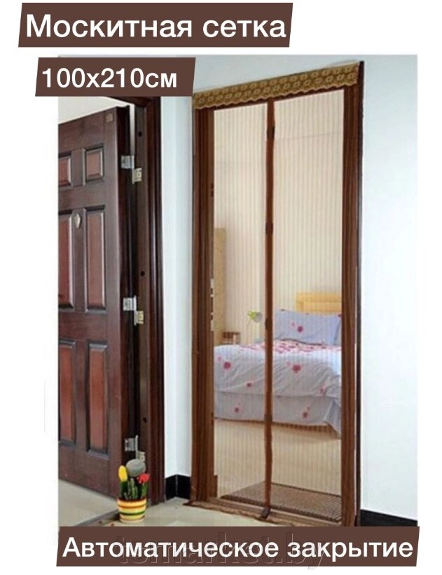 Москитная сетка на двери 100х220 см Feniks, коричневая от компании TSmarket - фото 1