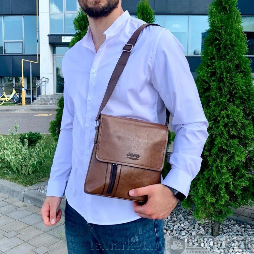 Мужская сумка-планшет через плечо Polo Videng тёмно-коричневый от компании TSmarket - фото 1