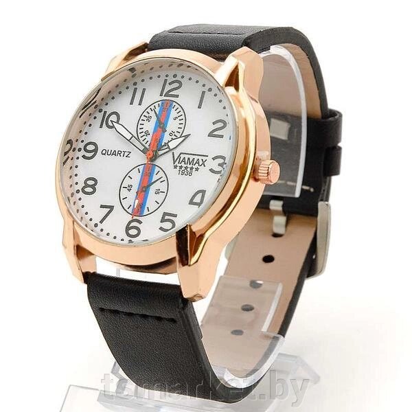 Мужские наручные часы Viamax 0441G на кожаном ремне от компании TSmarket - фото 1