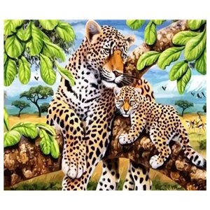 Набор для творчества "Рисование по номерам" 40*40см Семейство леопардов
