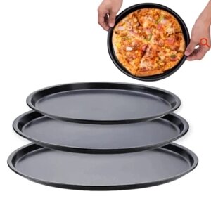 Набор форм для выпечки пиццы 3 шт (26 / 29 / 32см) / Набор форм для запекания пиццы из трех штук