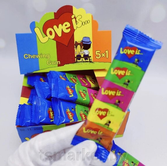 Набор из 5 жвачек Love is — "MIX" 1 комплект (5 жвачек с разным вкусом) от компании TSmarket - фото 1
