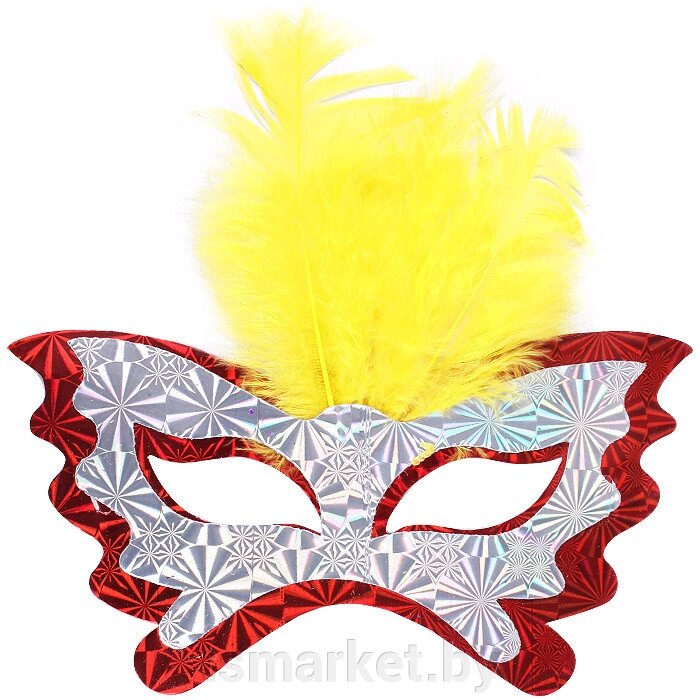 Набор  карнавальных масок с перьями 6шт от компании TSmarket - фото 1