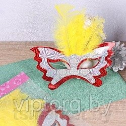 Набор масок карнавальных (с перьями) 6шт ассорти цветов! от компании TSmarket - фото 1