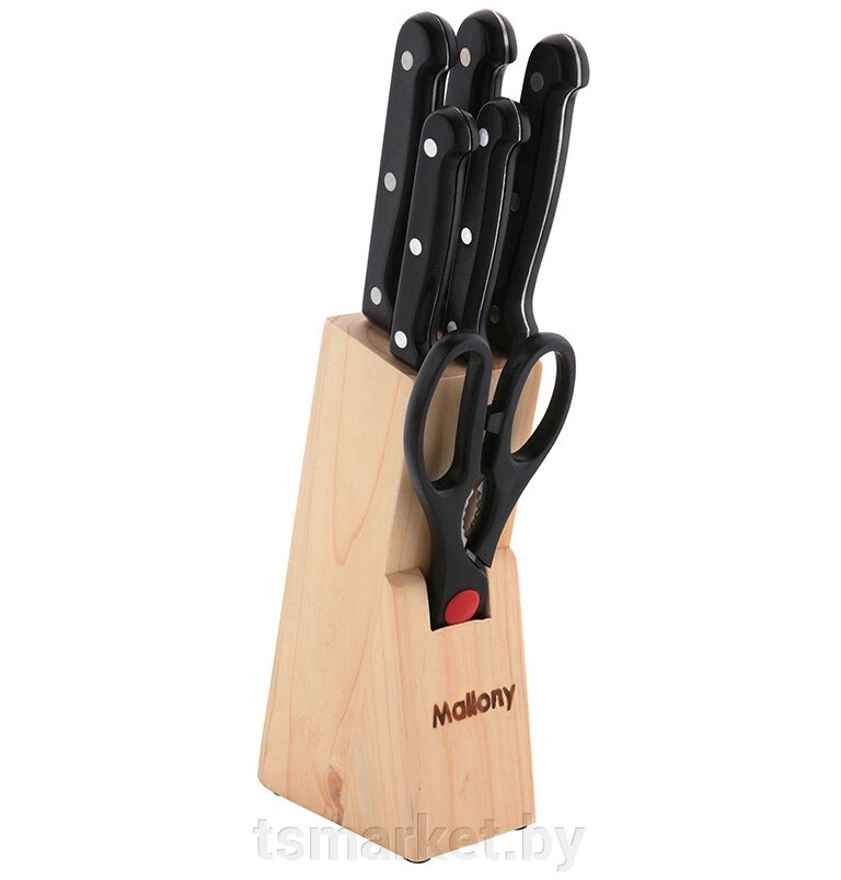 Набор ножей из нержавеющей стали в деревянной подставке от компании TSmarket - фото 1