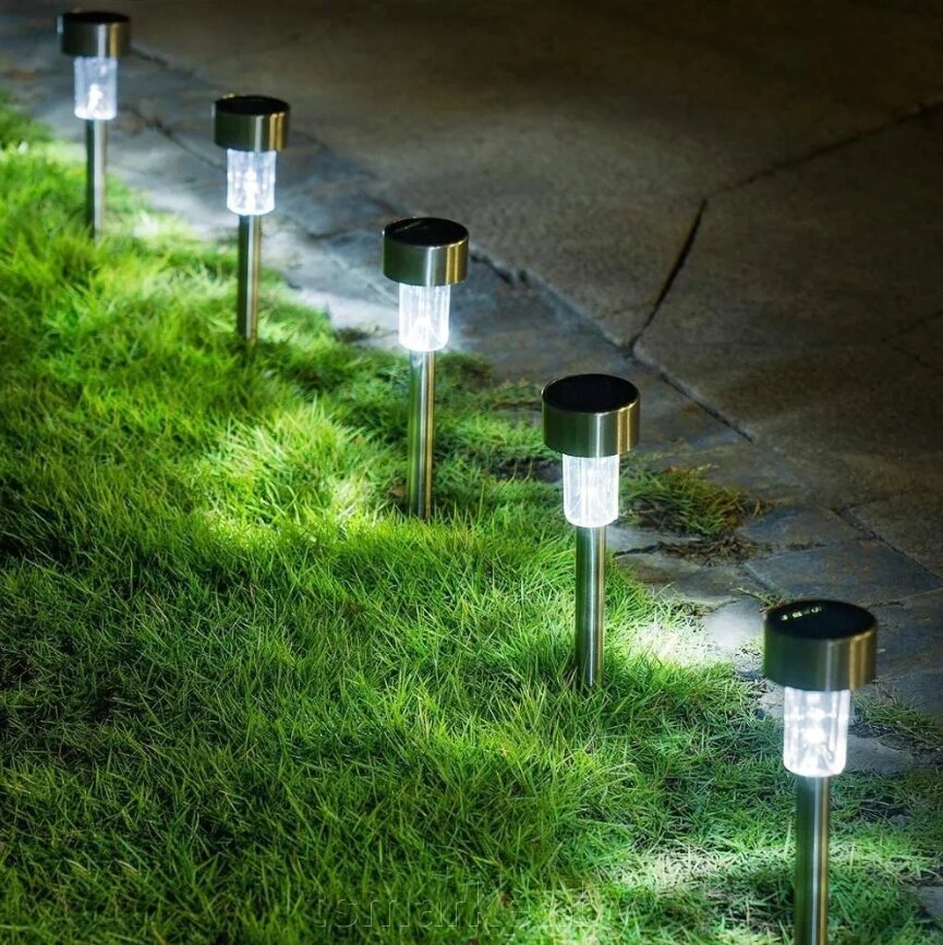 Набор садовых фонарей на солнечной батарее Solar Lawn Lamp 10 штук от компании TSmarket - фото 1