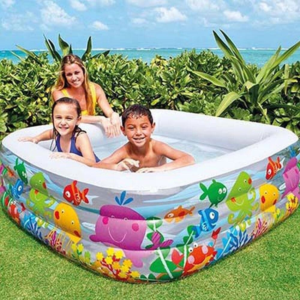 Надувной бассейн для детей INTEX 57471 Аквариум 159x159x50 см от 3 лет от компании TSmarket - фото 1
