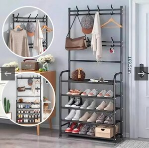 Напольная вешалка для одежды New simple floor clothes rack size с полками и крючками