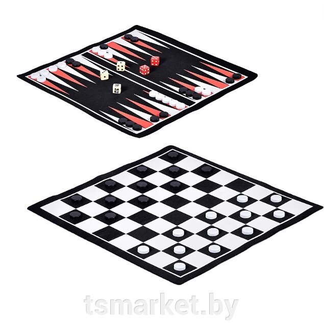 Настольная игра 3 в 1 Шахматы, шашки, нарды магнитные, в ТУБЕ, BOYSCOUT /12 от компании TSmarket - фото 1