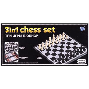 Настольная игра 3 в1 Шахматы, шашки, нарды 36*36см магнитные