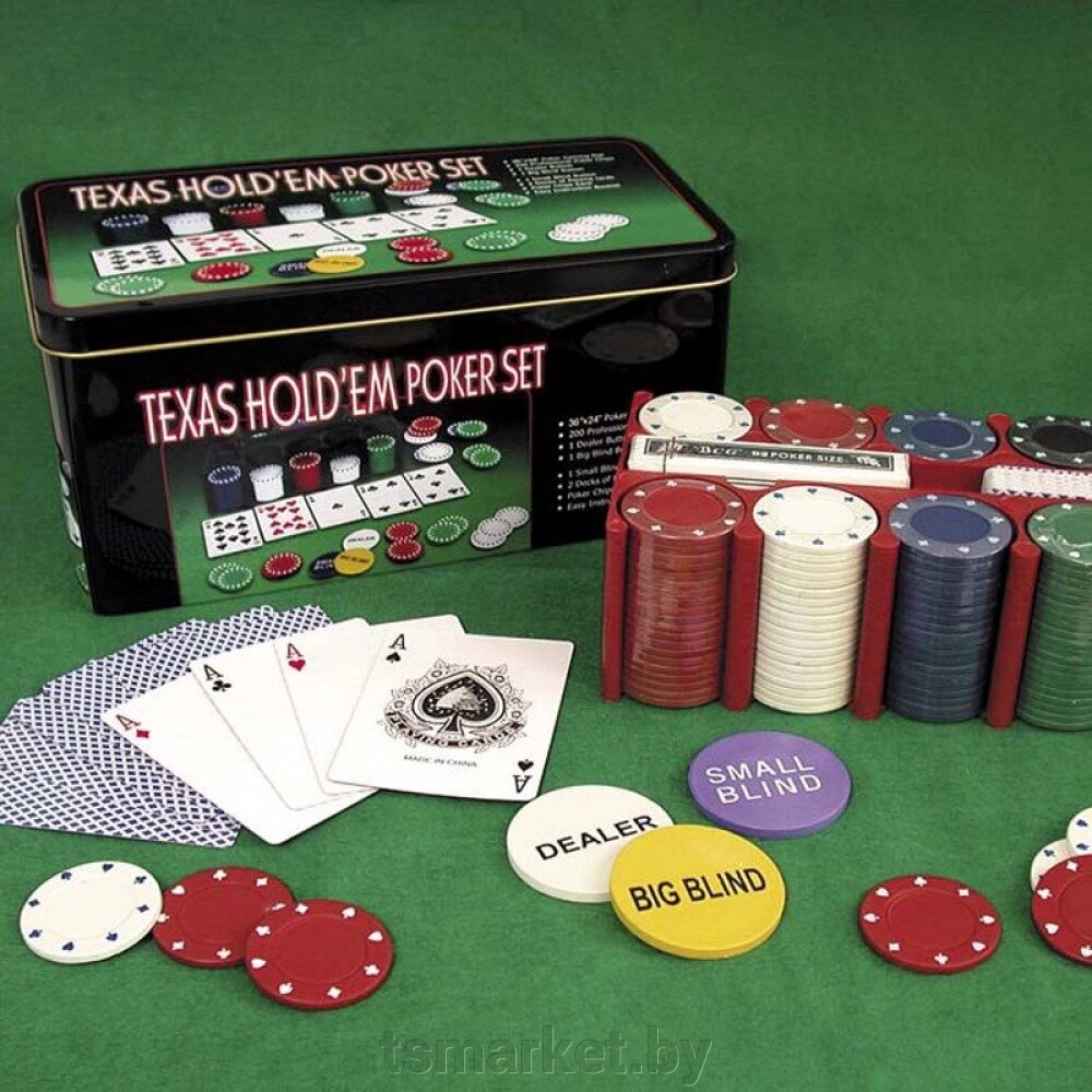 Настольная игра "покер" в металлической коробке от компании TSmarket - фото 1