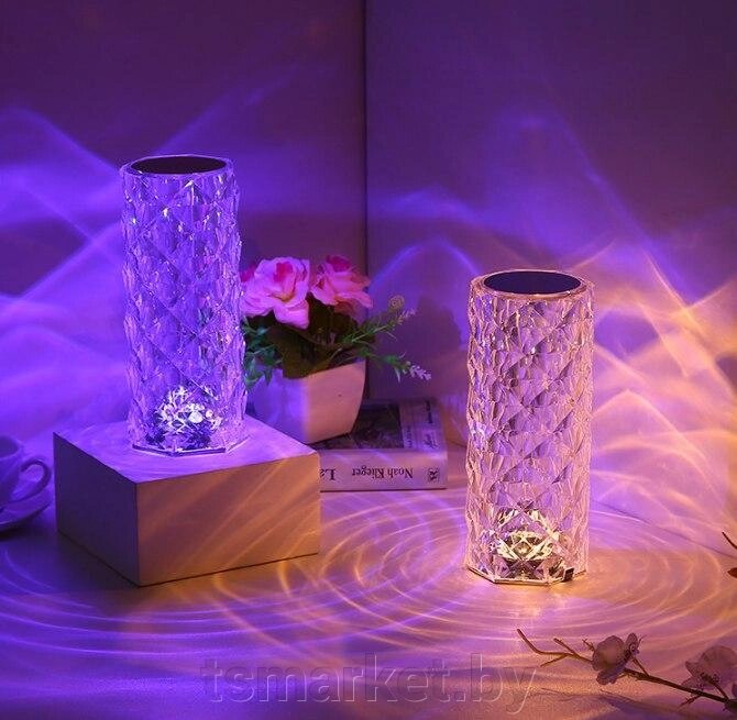 Настольная USB лампа - ночник Rose Diamond table lamp (16 цветов, пульт ДУ) от компании TSmarket - фото 1