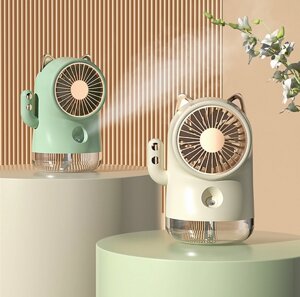 Настольный мини-вентилятор «Кошка» SPRAY FAN FY-80 (увлажнение и охлаждение, 3 режима обдува, USB)