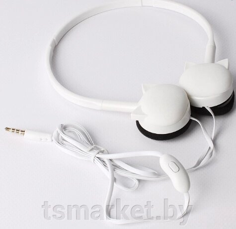 Наушники "Зверюшки" накладные проводные с микрофоном - ободок (4 вида) от компании TSmarket - фото 1