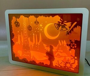 Объемный ночник "Сказочный мир" с функцией зеркала, LED от батареек 3хААА /220 В
