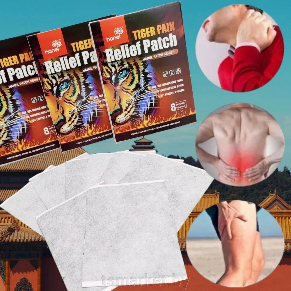 Обезболивающие пластыри Tiger Pain Relief Patch Hanel Patch Series (8 шт, 10х14см) от компании TSmarket - фото 1