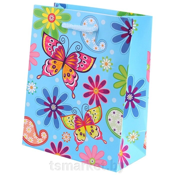 Пакет подарочный 12*15*6см "Бабочки" от компании TSmarket - фото 1