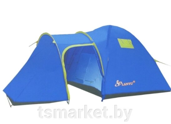Палатка туристическая LanYu 1636 двухкомнатная 6-и местная 210+100+150х240х185 см с тамбуром от компании TSmarket - фото 1