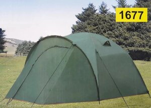 Палатка туристическая LanYu 1677 3-х местная 210+110х210х145 см