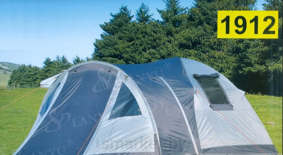 Палатка туристическая LanYu 1912 3-х местная 210+900+90х210х150см с тамбуром от компании TSmarket - фото 1