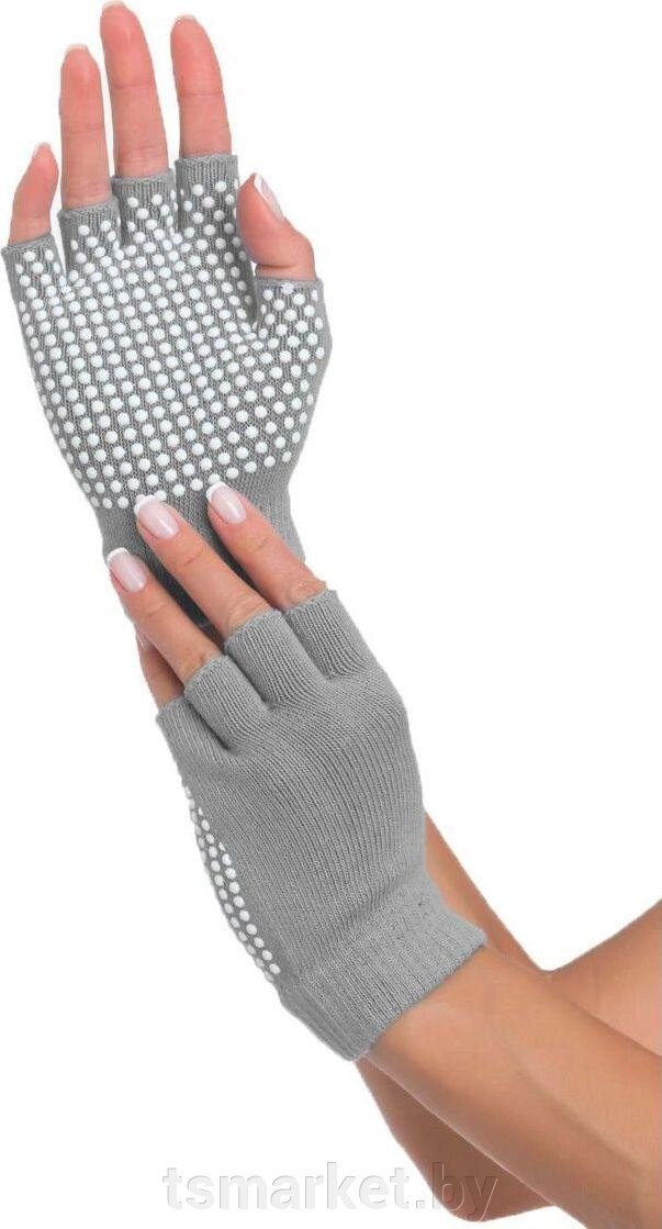 Перчатки противоскользящие для занятий йогой, серые от компании TSmarket - фото 1