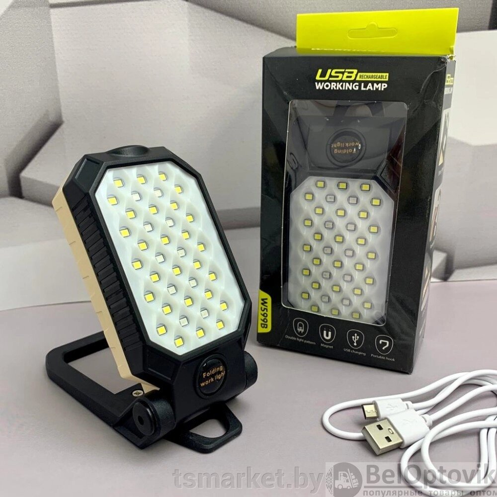 Переносной светодиодный фонарь-лампа USB Working Lamp W599В (4 режима свечения, 4 вида крепления) от компании TSmarket - фото 1